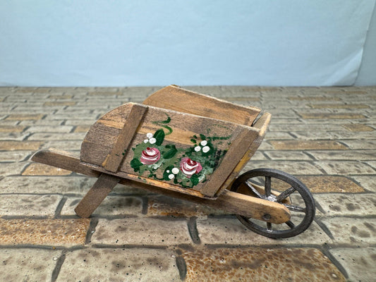 Artisan Handmade Signed Hand Painted Wheelbarrow
