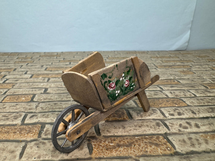 Artisan Handmade Signed Hand Painted Wheelbarrow