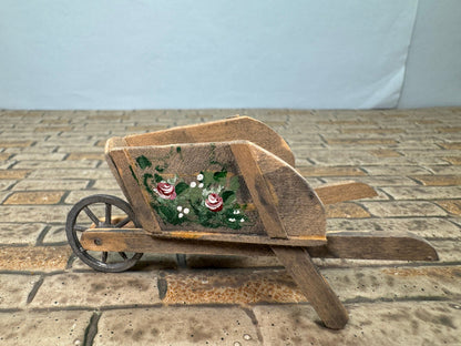 Artisan Handmade Signed Hand Painted Wheelbarrow