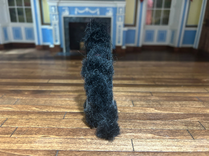 Artisan Made Black Poodle Dog Sitting Down