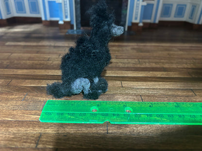 Artisan Made Black Poodle Dog Sitting Down