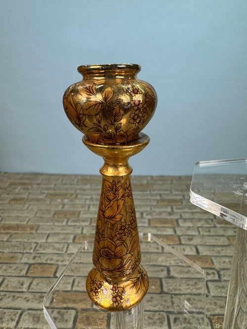 Artisan Rachel Mundy Handmade Porcelain Gold Jardiniere Planter UK