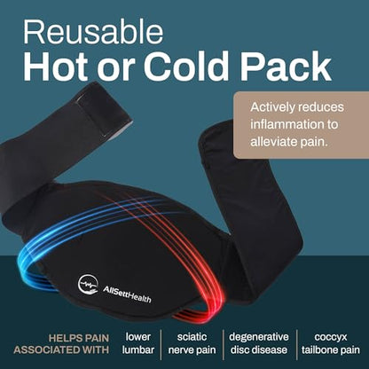 Back Pain Relief Wrap – Reusable Hot & Cold Gel Ice Pack Belt
