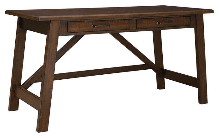 Baldridge H675-44 Rustic Brown Home Office Large Leg Desk