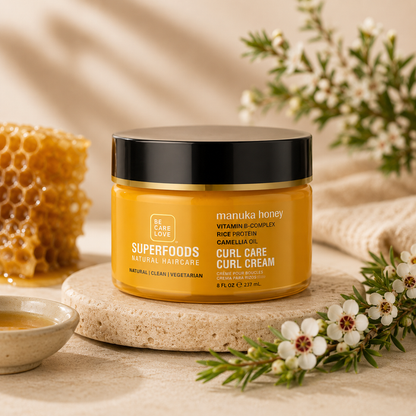 Be Care Love - Superfood curl care curl creme til krøllet hår  - Manuka Honning - 237 ML.
