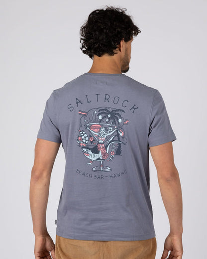 Beach Bar Mens Short Sleeve T-Shirt In Blue