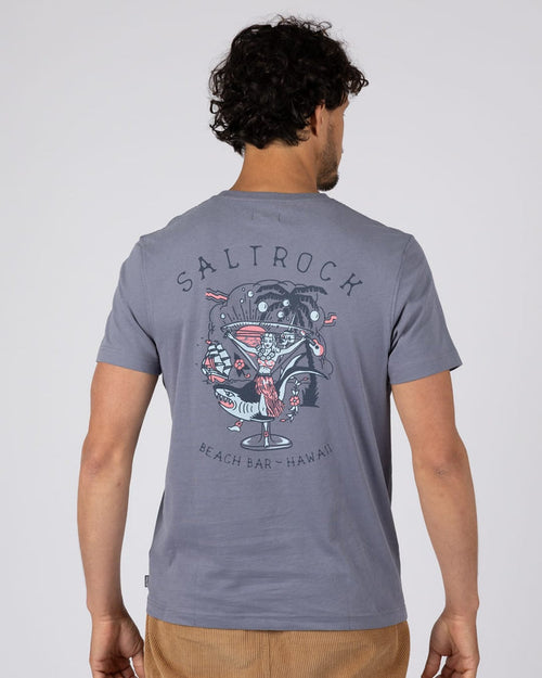 Beach Bar Mens Short Sleeve T-Shirt In Blue