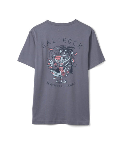 Beach Bar Mens Short Sleeve T-Shirt In Blue