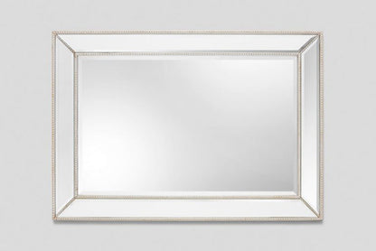Beaded Angle Warm Sliver Framed Mirror