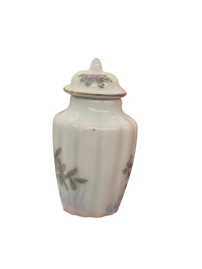 Bespaq Porcelain Urn or Vase with Flower Design and Lid