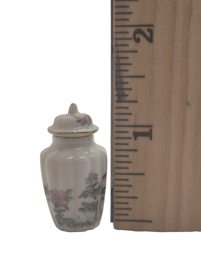 Bespaq Porcelain Urn or Vase with Flower Design and Lid