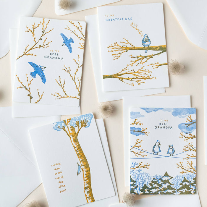 Bird sending cheer | Homework Letterpress Studio