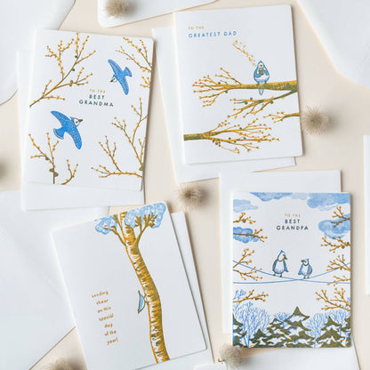 Bird sending cheer | Homework Letterpress Studio