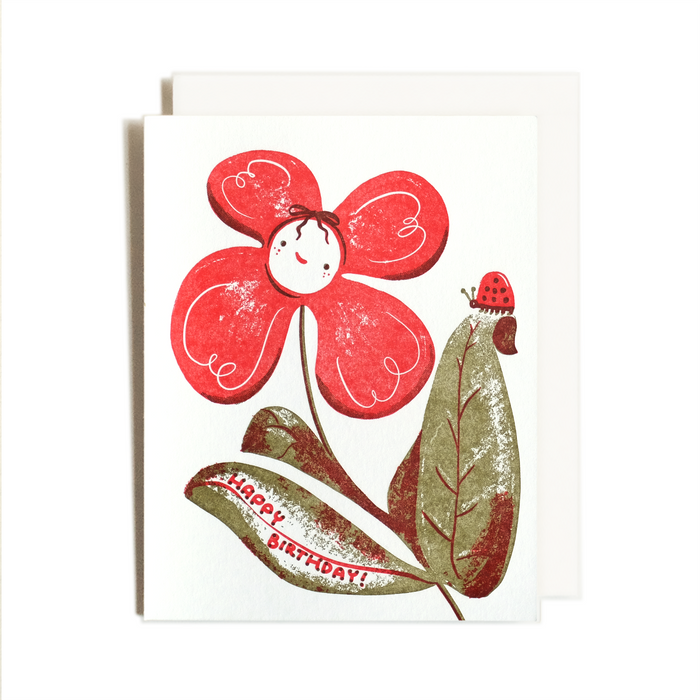 Birthday Flower Ladybug | Homework Letterpress Studio