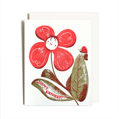 Birthday Flower Ladybug | Homework Letterpress Studio