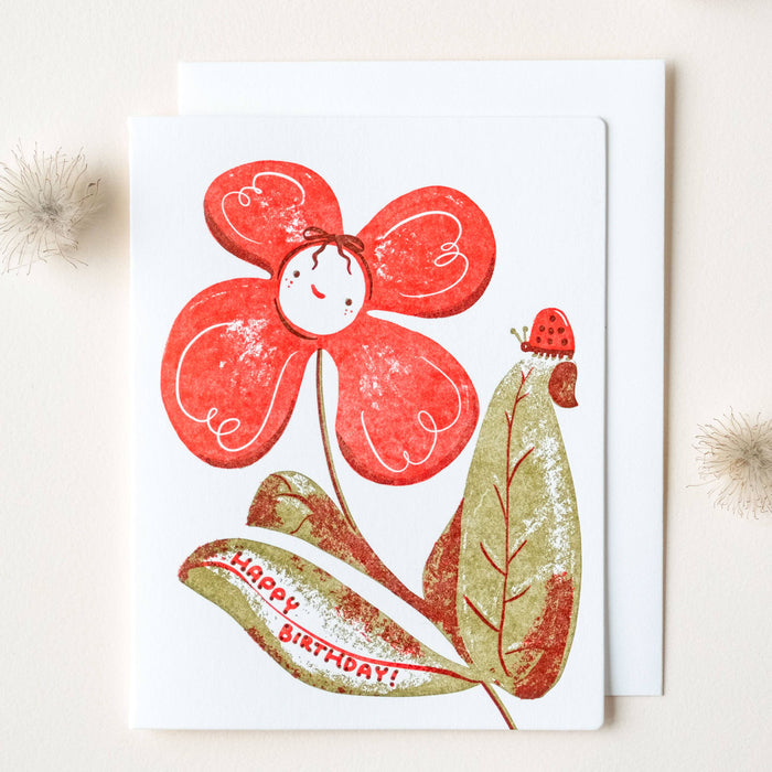 Birthday Flower Ladybug | Homework Letterpress Studio