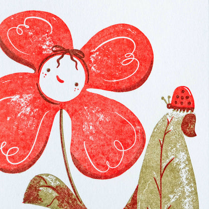 Birthday Flower Ladybug | Homework Letterpress Studio