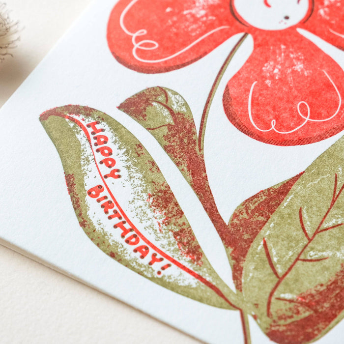 Birthday Flower Ladybug | Homework Letterpress Studio