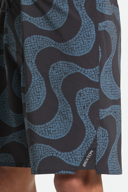 Men's Blitz Boardshort 19" in the color Black/Future Grey Warped Tile - Additional Fit image