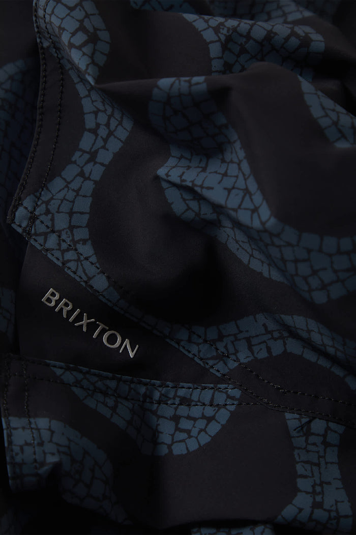 Men's Blitz Boardshort 19" in the color Black/Future Grey Warped Tile - Additional Laydown image