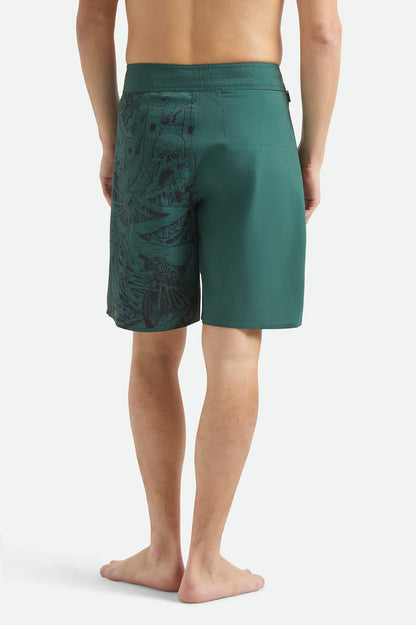 Men's Blitz Boardshort 19" in the color Primary Green - Men's Back View