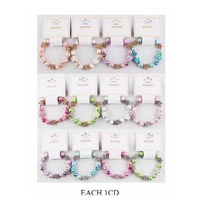 Blooming Petals Kids' Beaded Charm Bracelet – Floral Fashion Jewelry (IBR-3895)