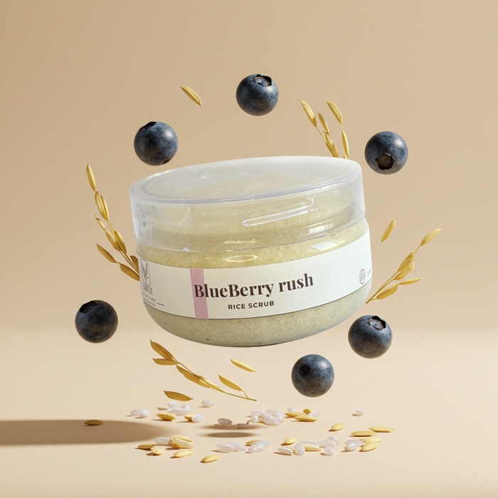 Blueberry Rush Rice Scrub exfoliating body scrub
