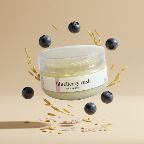 Blueberry Rush Rice Scrub exfoliating body scrub