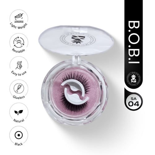 BOBI Self Adhesive Eyelashes SA04 Open Eye – Tapered Center Lift | Wide & Open-Eyed Look | Reusable | No Glue | Lightweight Wear