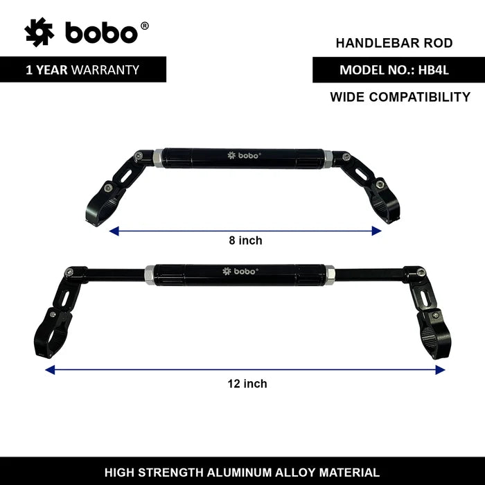 BOBO Aluminum Alloy Handlebar Extension Bar Adjustable from 8 to 12 Inches
BOBO Motorcycle Cross Bar