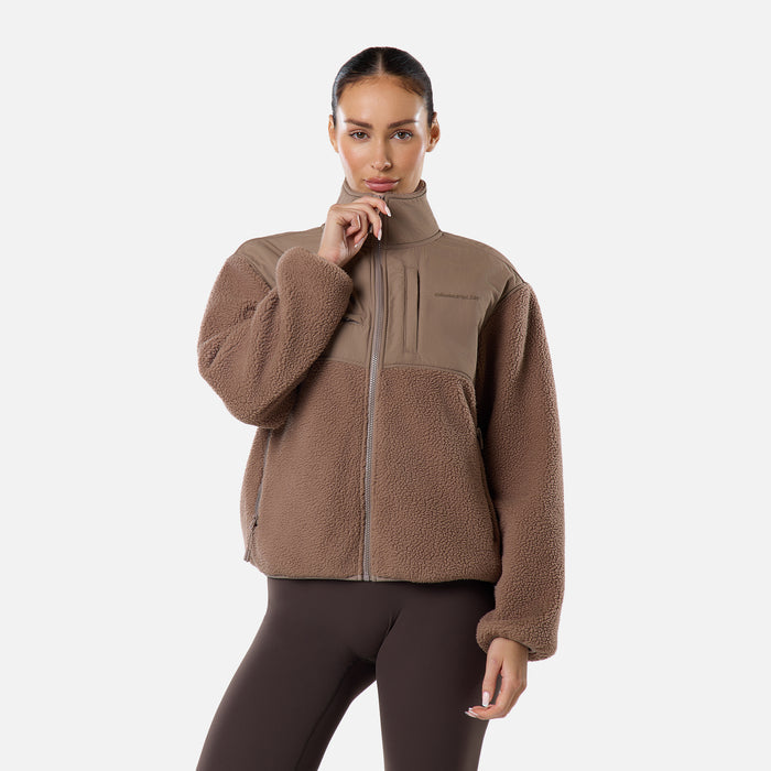 Borg Fleece Tech Jacket | Mocha
