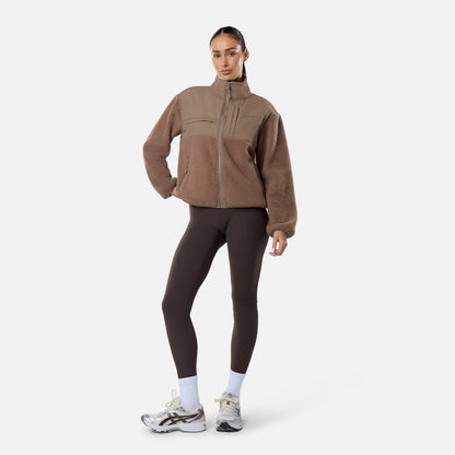 Borg Fleece Tech Jacket | Mocha