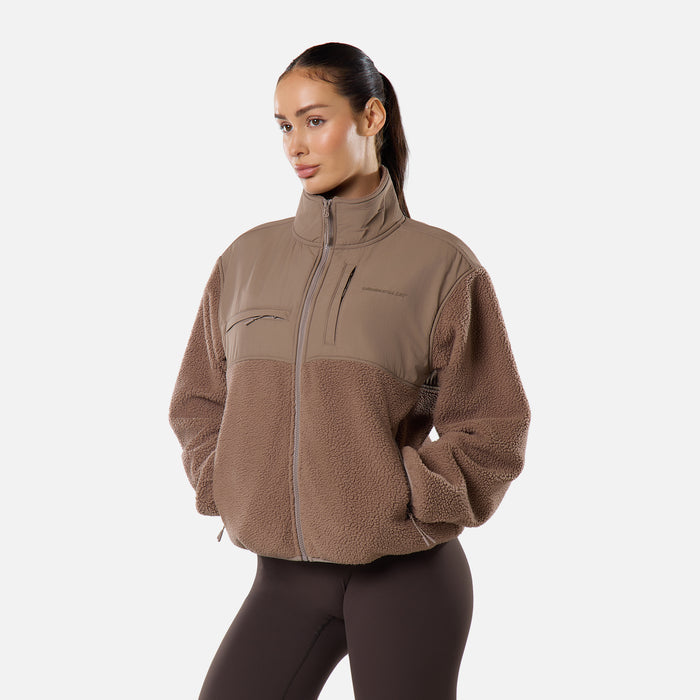 Borg Fleece Tech Jacket | Mocha