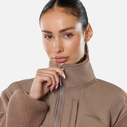 Borg Fleece Tech Jacket | Mocha