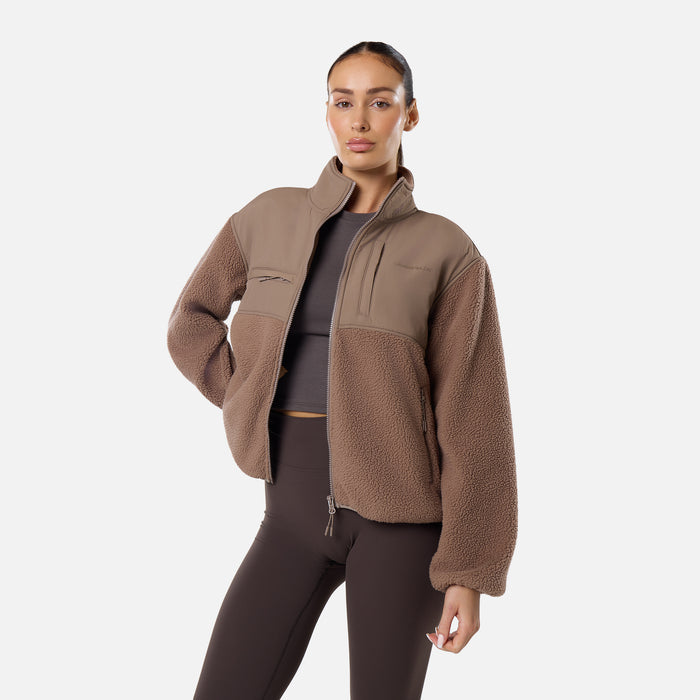 Borg Fleece Tech Jacket | Mocha