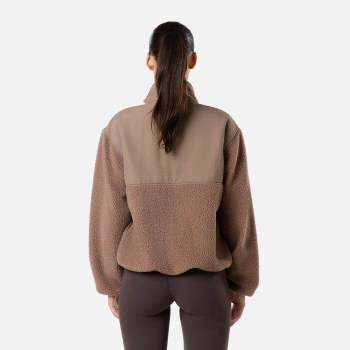 Borg Fleece Tech Jacket | Mocha