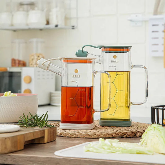 Borosilicate Glass Oil Dispenser with Lid | Oil Fancy Jug