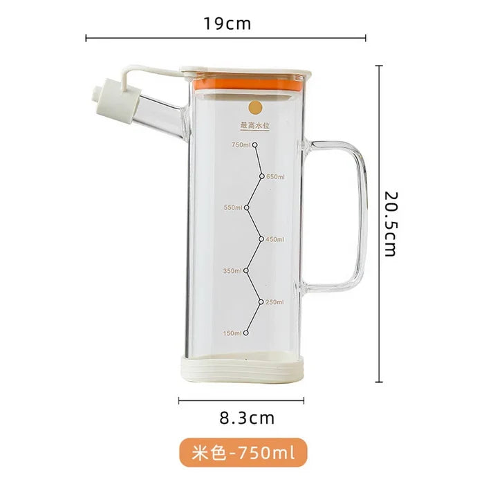 Borosilicate Glass Oil Dispenser with Lid | Oil Fancy Jug