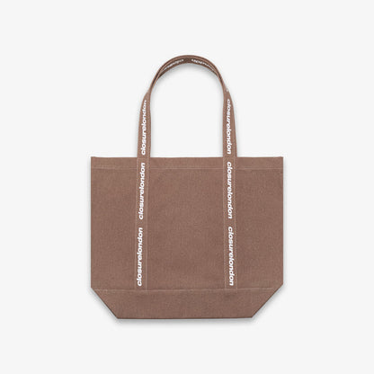 Branded Strap Heavyweight Tote Bag | Washed Brown