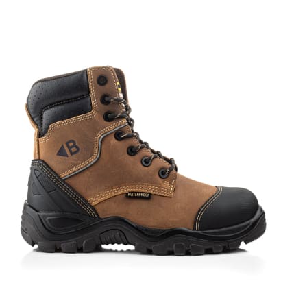Buckler boots bsh008 buckshot s3 hro src wru dark brown high leg safety zip lace boot
