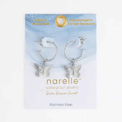 Butterfly Charm Hoop Earrings
