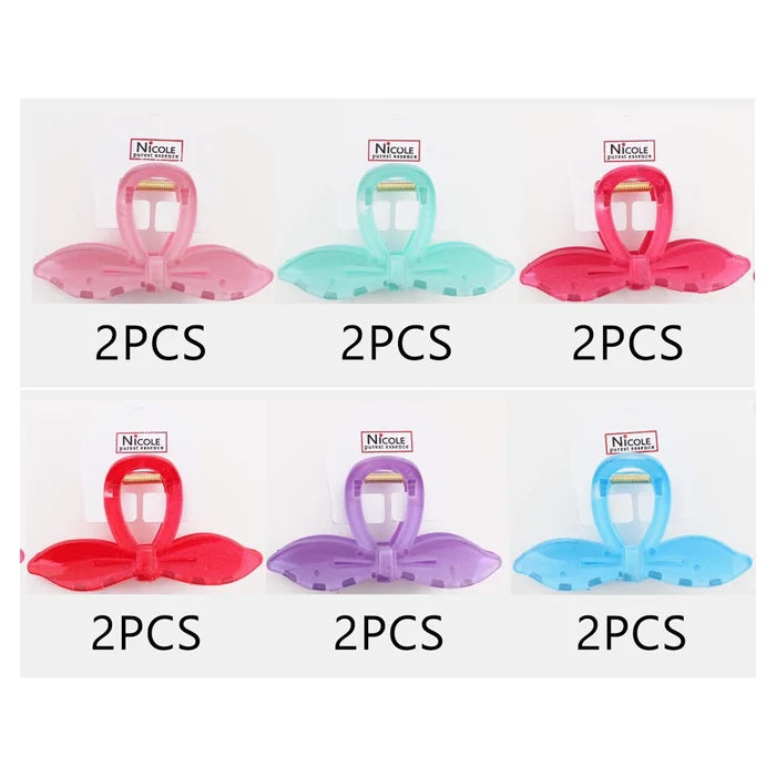 Butterfly Matte Hair Claw Clips 9cm - 12-Piece Bulk Set- Non-Slip Decorative Hair Jaws (QW2365A)