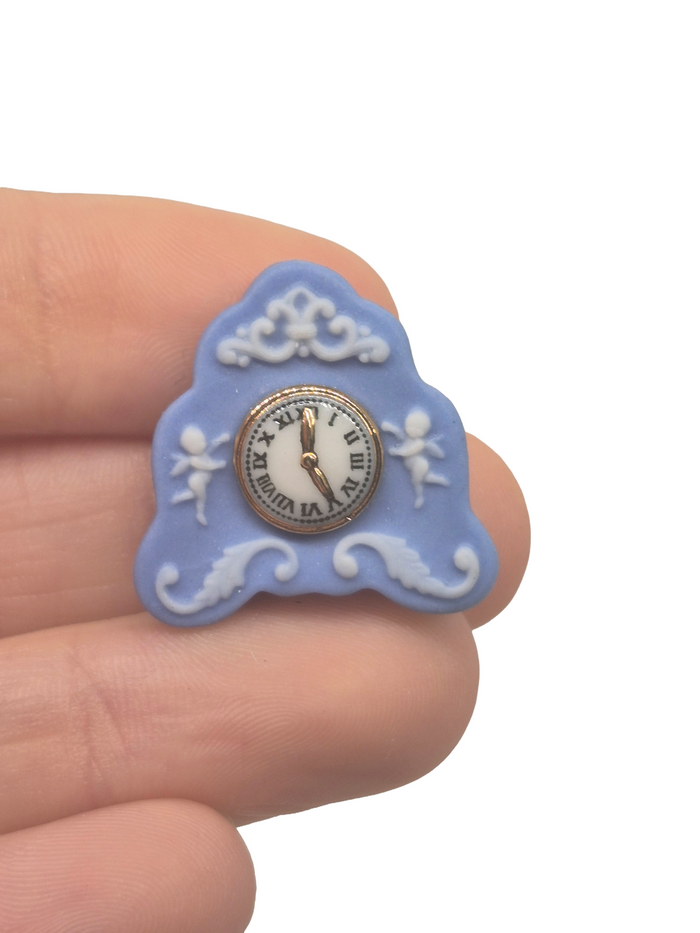 Carol Pongracic – Blue Porcelain Clock w/ White Accents