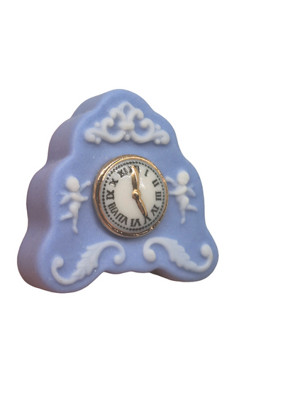 Carol Pongracic – Blue Porcelain Clock w/ White Accents