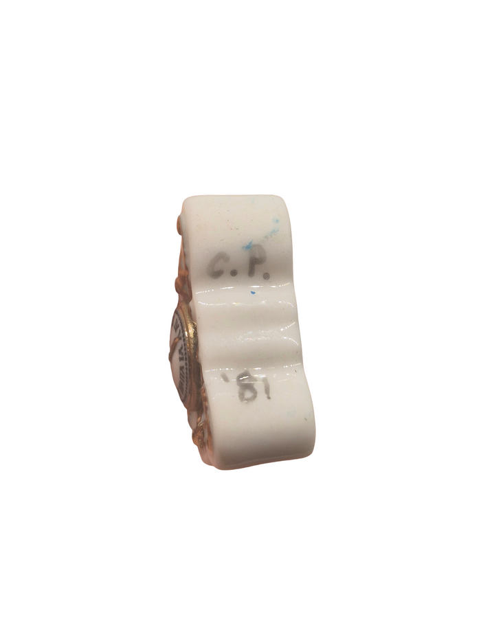 Carol Pongracic – White Porcelain Clock with Golden Accents