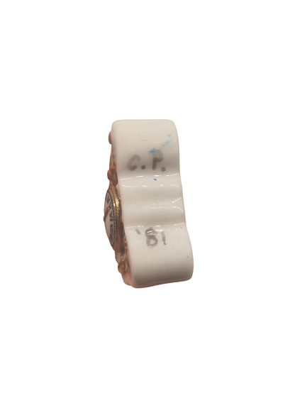 Carol Pongracic – White Porcelain Clock with Golden Accents