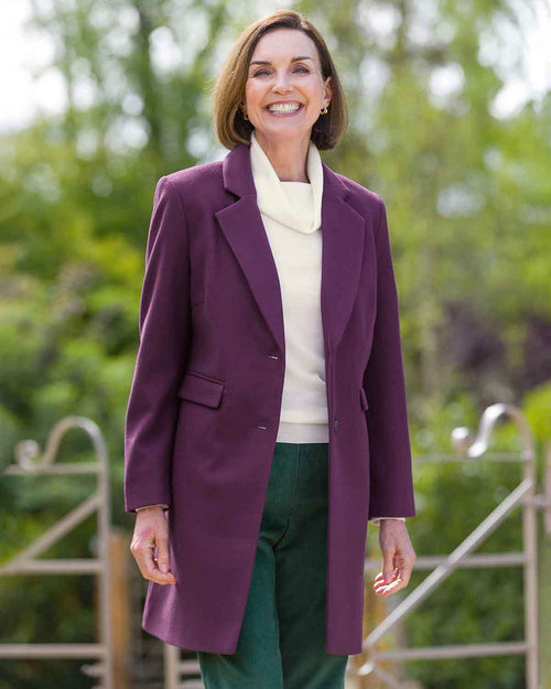 Cassandra Lined Coat - Berry - Country Collection