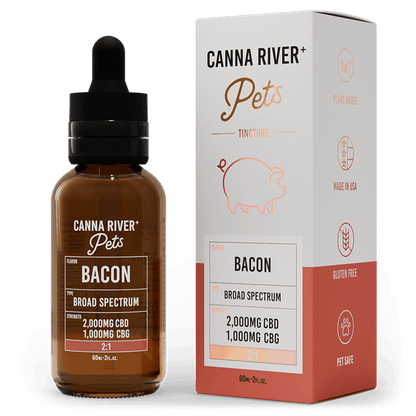 Canna River CBD Pet Tincture Bacon Broad Spectrum 2000mg CBD + 1000mg CBG 60mL