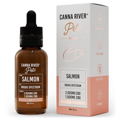 Canna River CBD Pet Tincture Salmon Broad Spectrum 2000mg CBD + 1000mg CBG 60mL