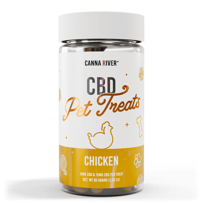 Canna River CBD Pet Treats Chicken Broad Spectrum 15mg CBD + 15mg CBG 30 count
